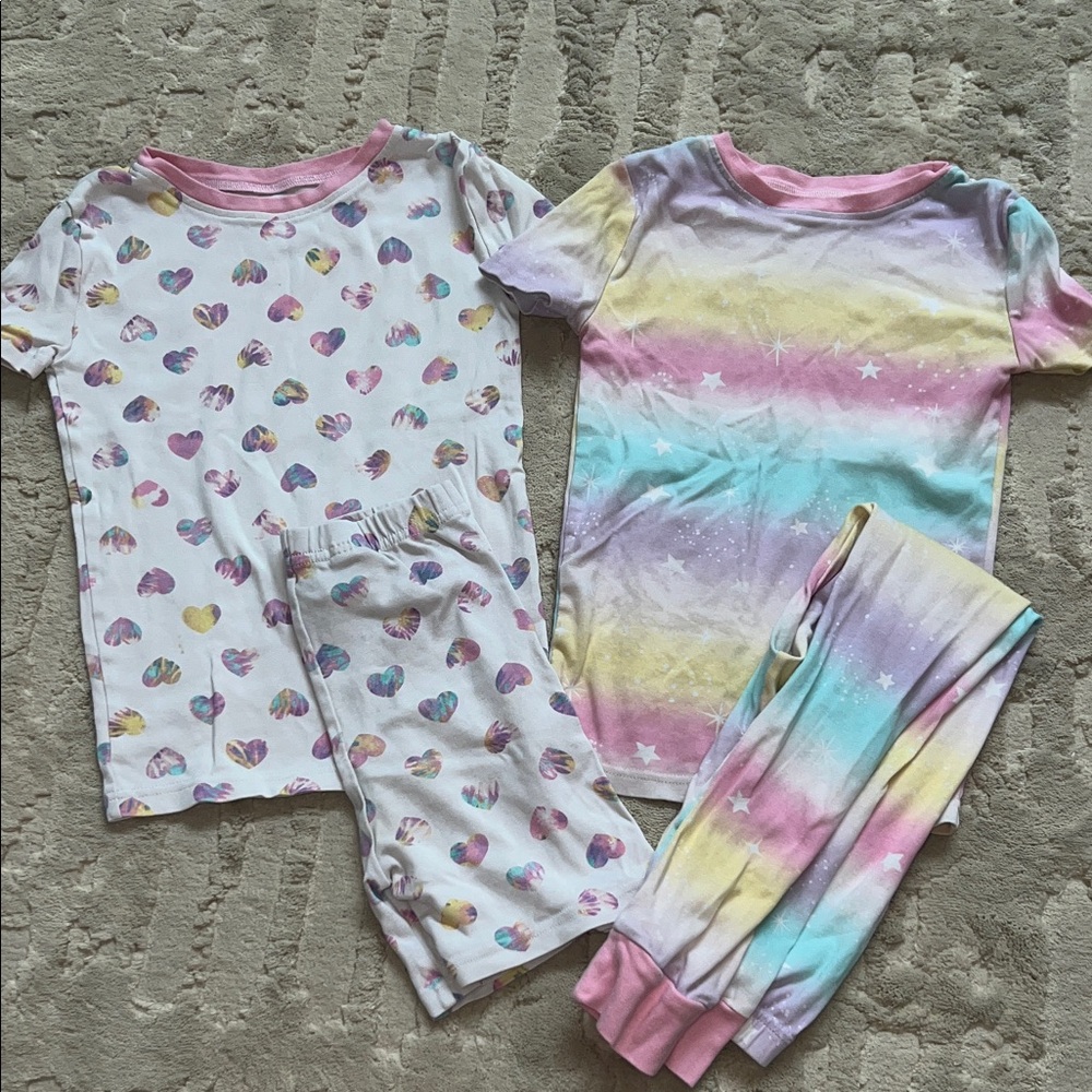 Kirkland Signature Organic Cotton Heart and Rainbow Kids Pajama Set 4 piece 8